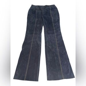 Wilsons Leather Maxima Vintage Suede Pants Women’s Size  14 Deep Navy Flare